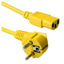 AK5143 ACT Powercord mains connector CEE 7/7 male (angled) - C13 yellow 3 m
